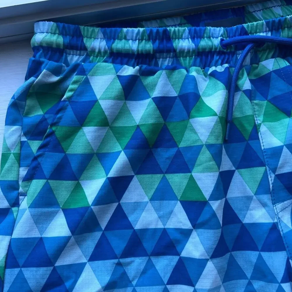 Eddie Bauer‎ boys 14/16 Blue/green swim shorts EUC